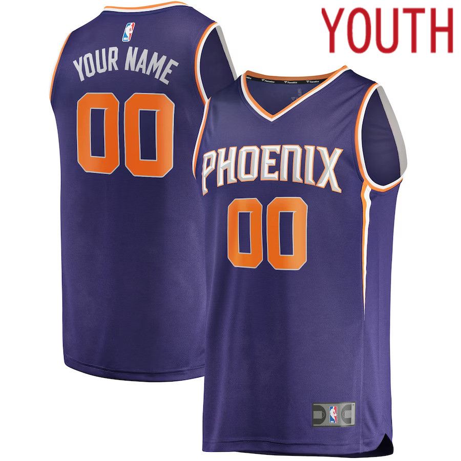 Youth Phoenix Suns Fanatics Branded Purple Fast Break Custom Replica NBA Jersey->customized nba jersey->Custom Jersey